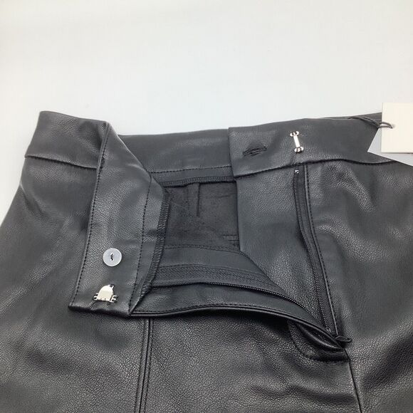 7 For All Mankind Womens Faux Leather Black Pants Size‎ Large NWT - Picture 5 of 10